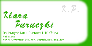 klara puruczki business card